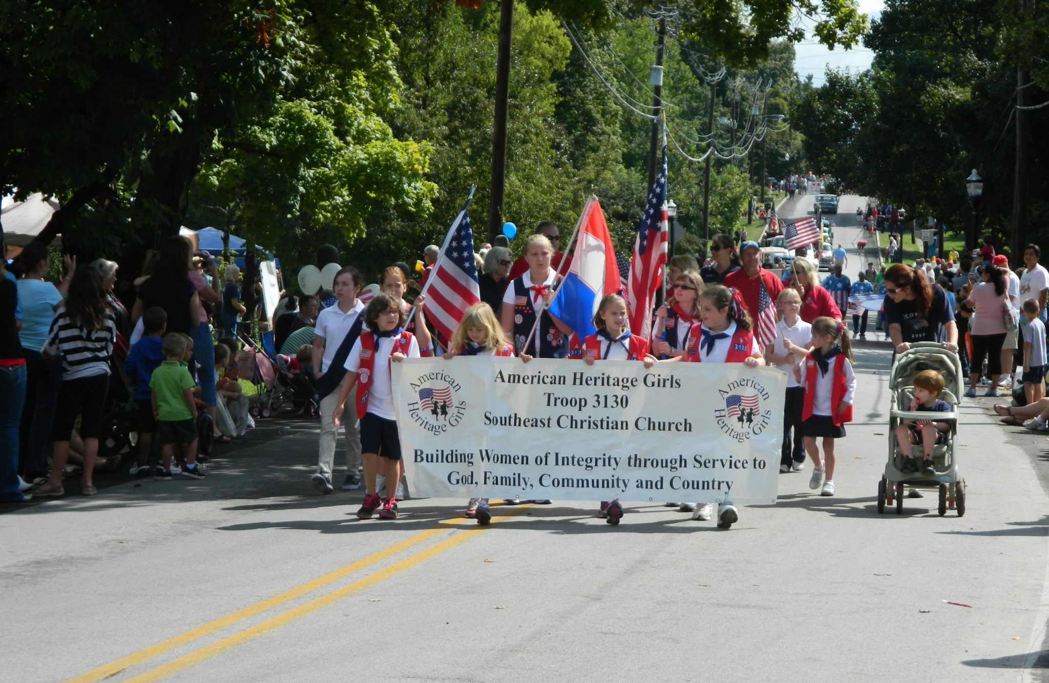 American Heritage Girls Troop 3130 Southeast Christian Church in Parade